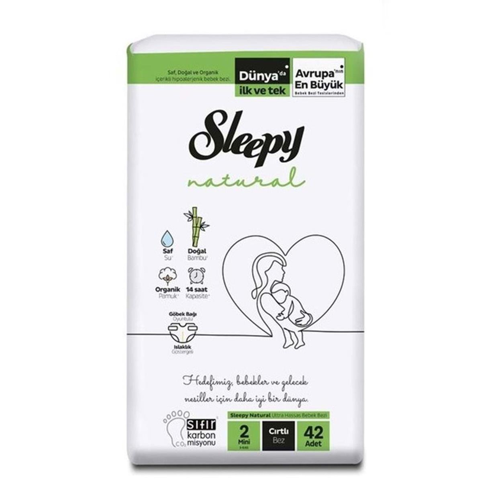 Sleepy Natural Bebek Bezi 2 Numara Mini 42 Adet
