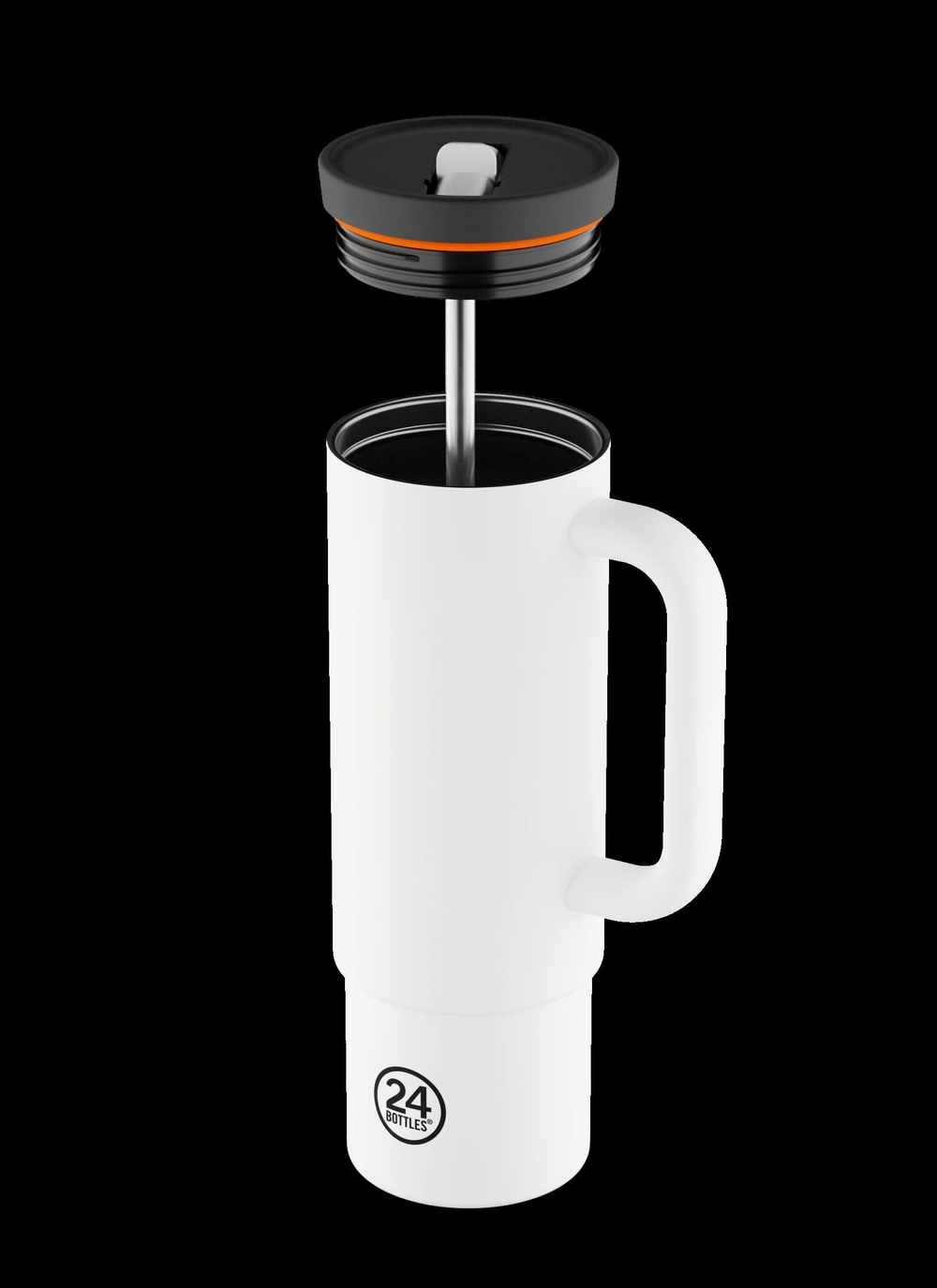 Straw Cup Ice White Pipetli Paslanmaz Çelik Termos 800 Ml
