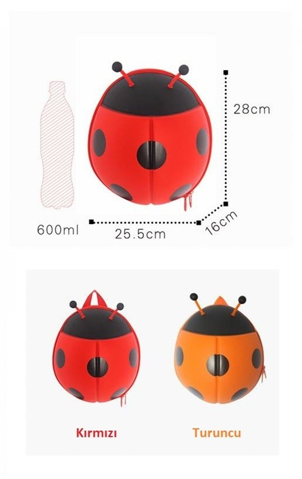 Supercute Ladybug Sırt Çantası / Kırmızı