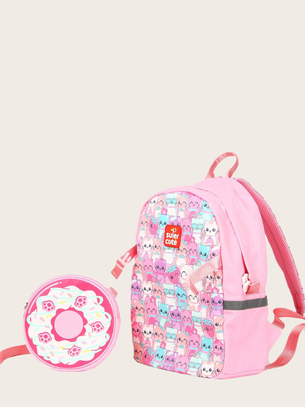 Supercute Two-in-One Pink Cat Sırt Çantası