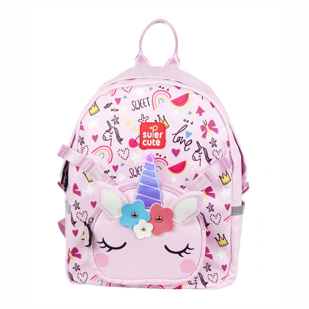 Supercute Two-in-One Unicorn Sırt Çantası Pembe