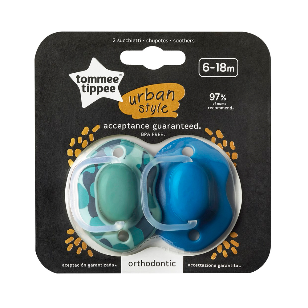 Tommee Tippee 2x Urban Emzik Erkek  6-18 Ay