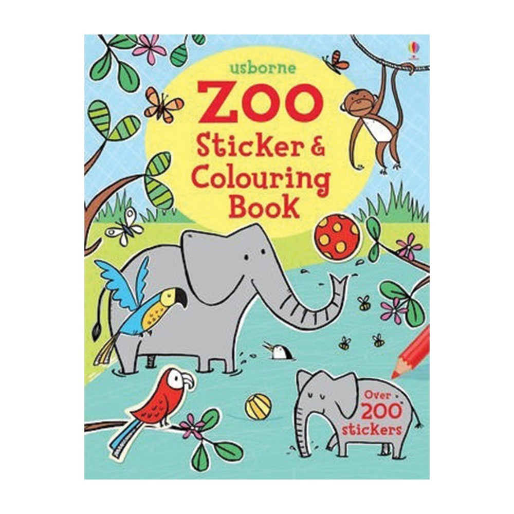 Usborne Zoo Sticker & Colouring Book