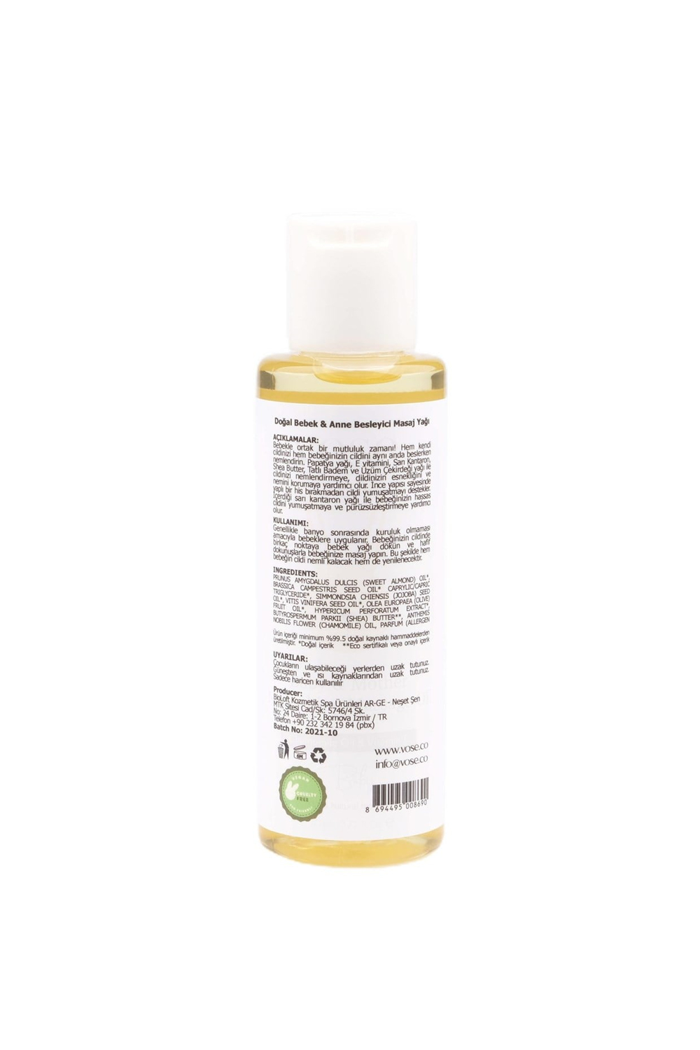 Vose - Anne & Bebek Besleyici Doğal Masaj Yağı 110 Ml