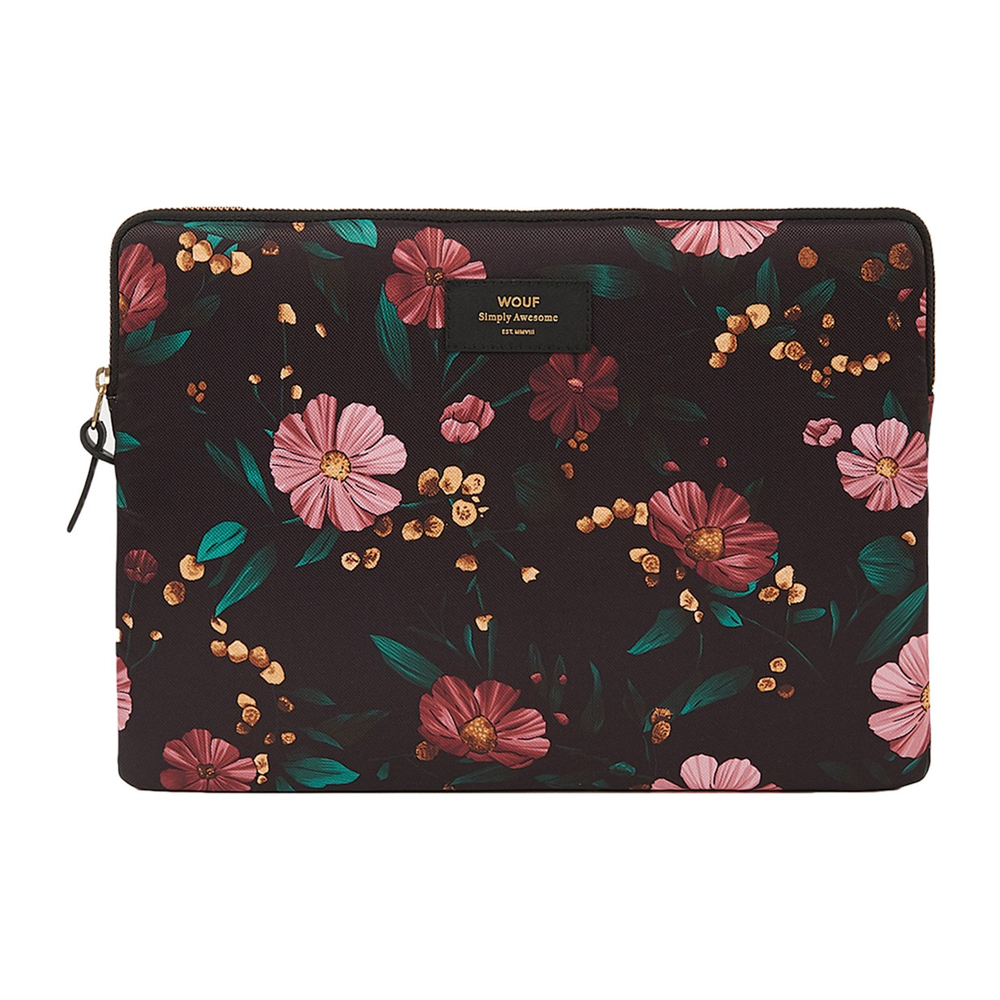 WOUF - SIYAH ÇIÇEK DESENLI LAPTOP KILIFI 13″