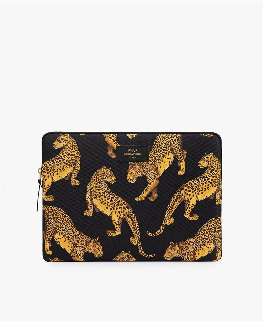 WOUF - SIYAH LEOPAR DESENLI LAPTOP KILIFI 13″