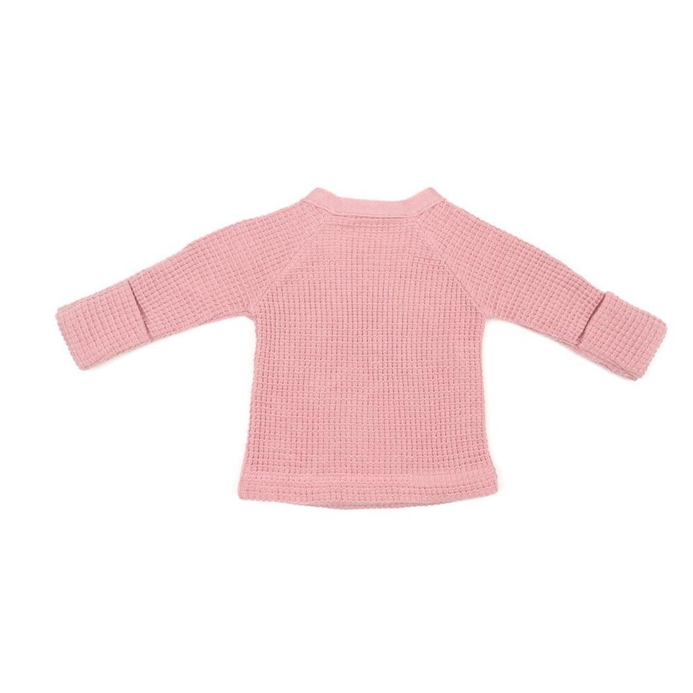 Yenidoğan Waffle Organik Pamuk 4lü Hastane Çıkışı Set Pembe