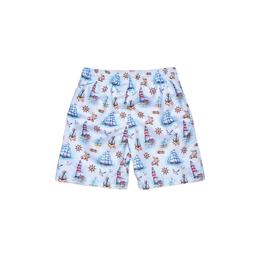 ZACK - BEYAZ DENİZ FENERİ BASKILI DENİZ ŞORTU