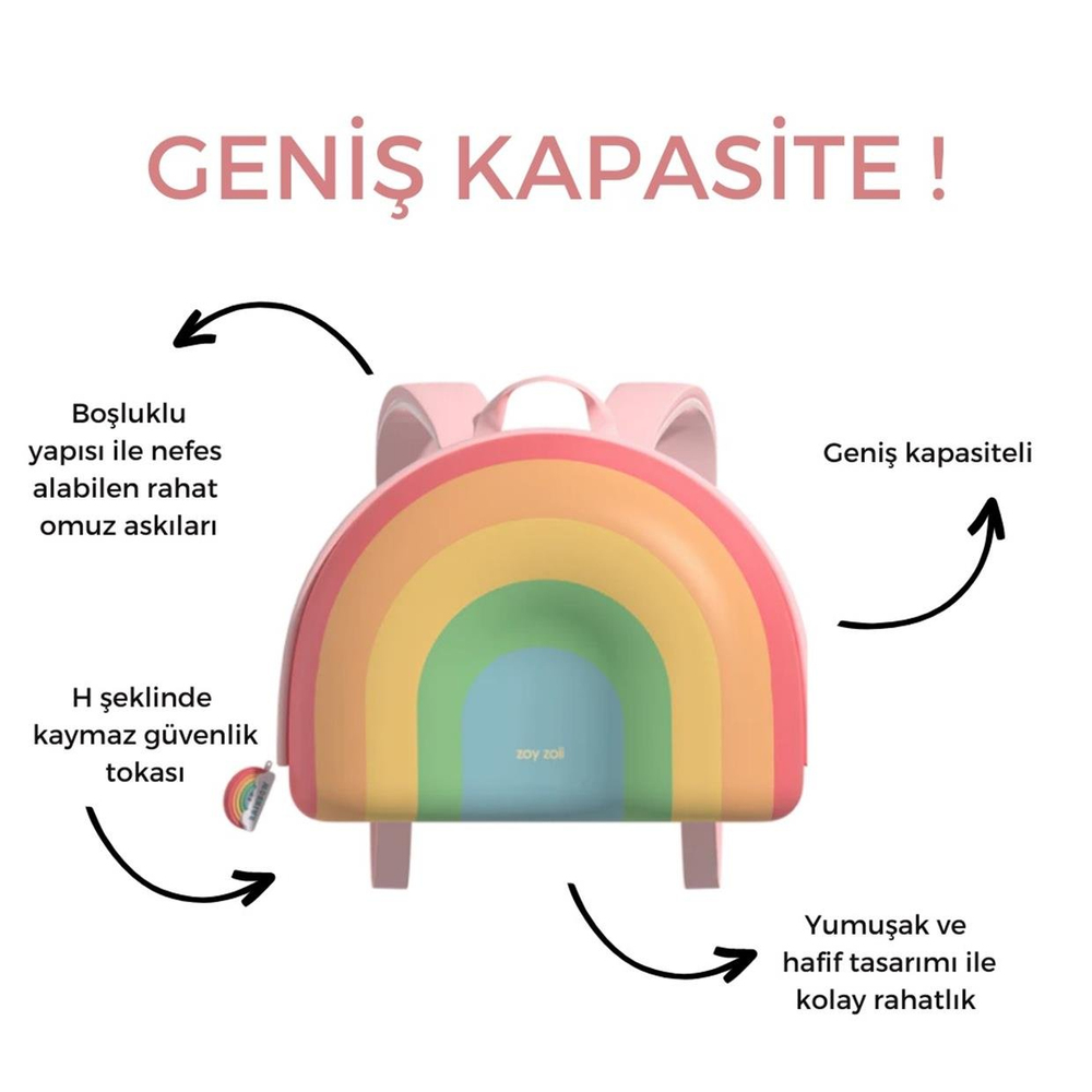 Zoyzoii Dream Serisi Sugar Heart Rainbow Sırt Çantası