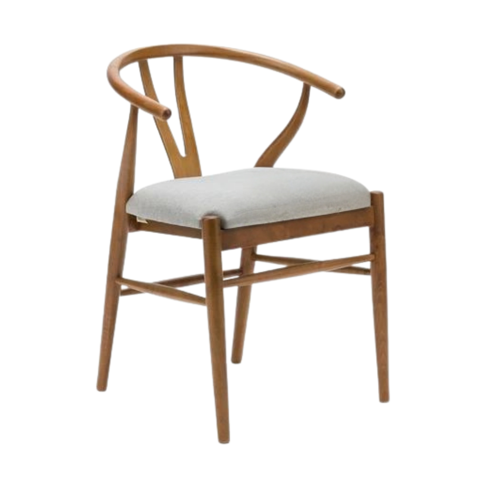 Wishbone Minderli Sandalye - Ceviz