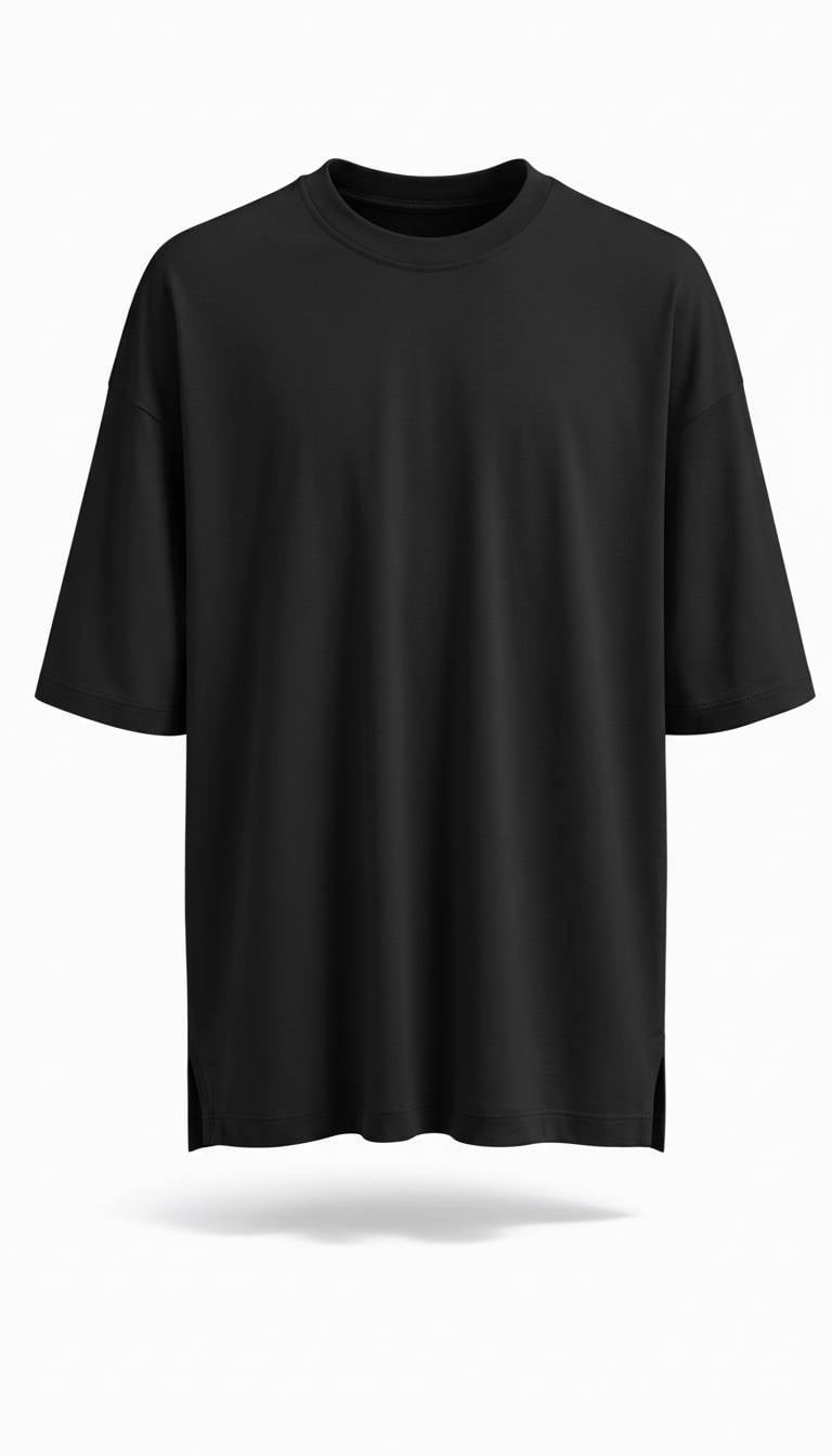 Kadın Oversize Kısa Kol Siyah T-Shirt-DA15772