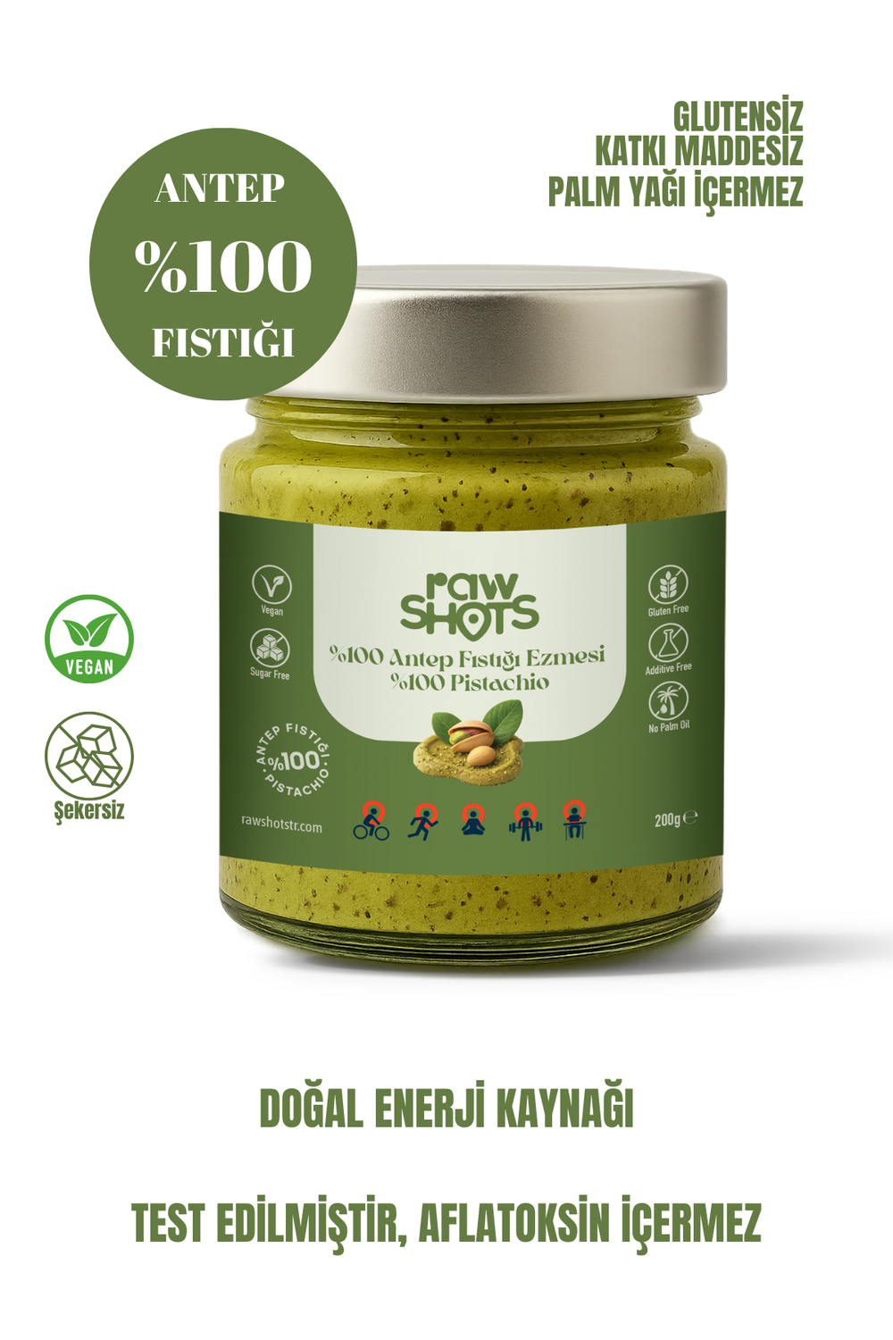 Sağlıklı Atıştırmalık%100 Antep Fıstığı Ezmesi 200 gr