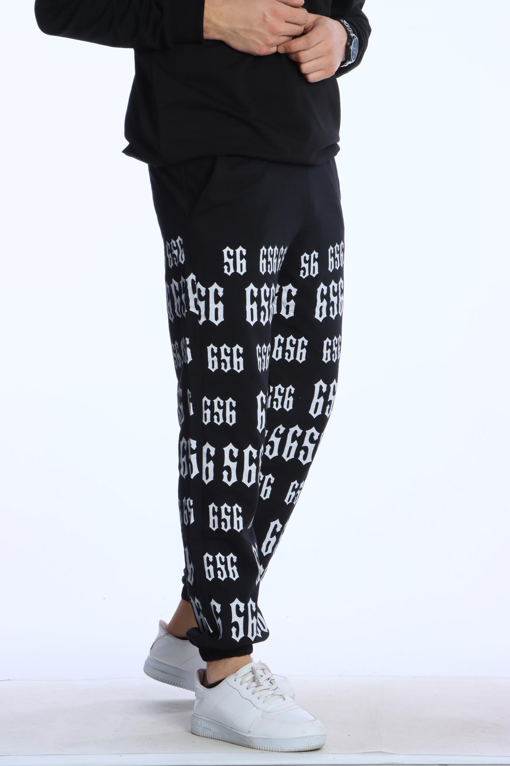 656 Paça Lastikli Eşofman Alt Siyah