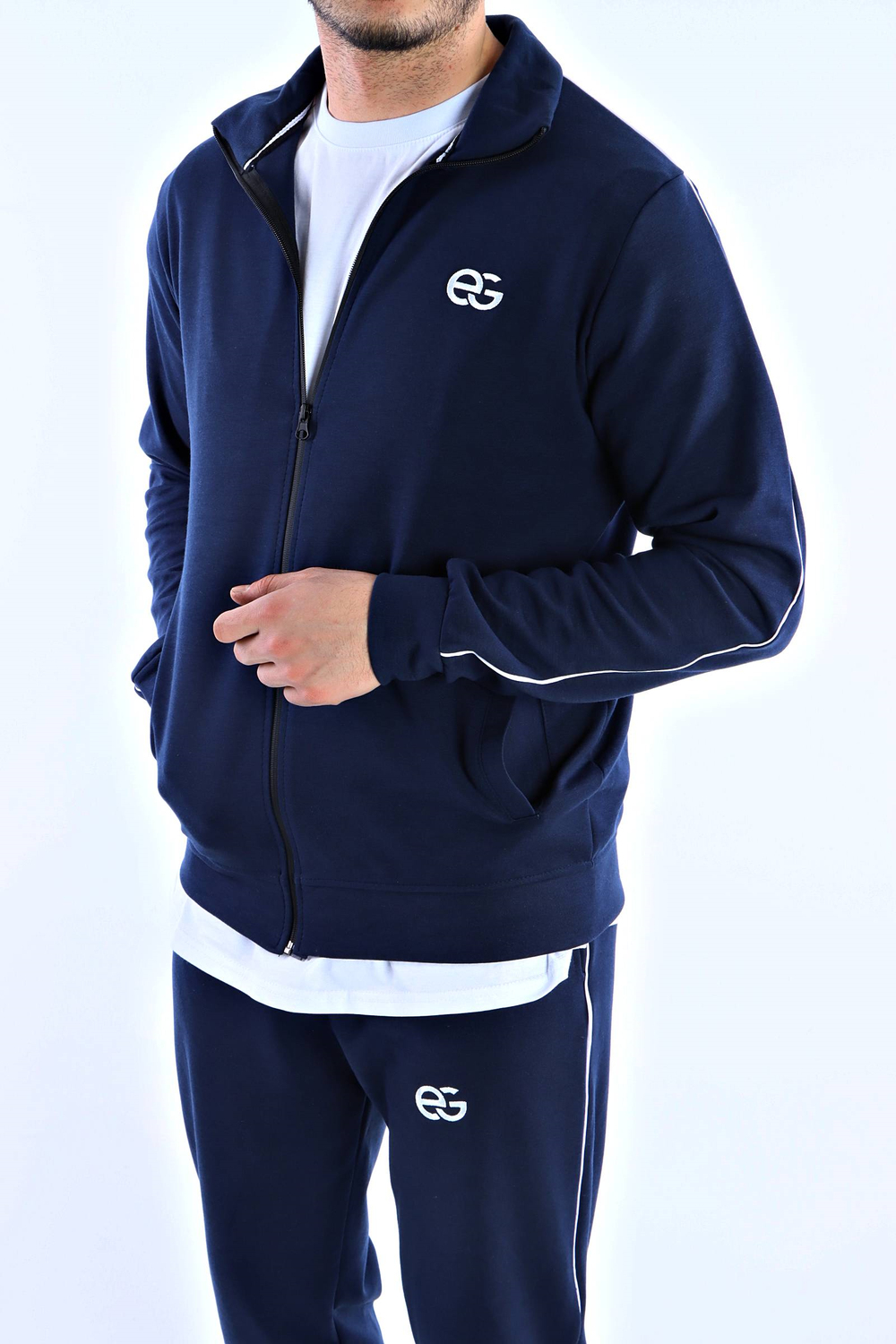 Eg38 Biyeli Eşofman Takım Lacivert
