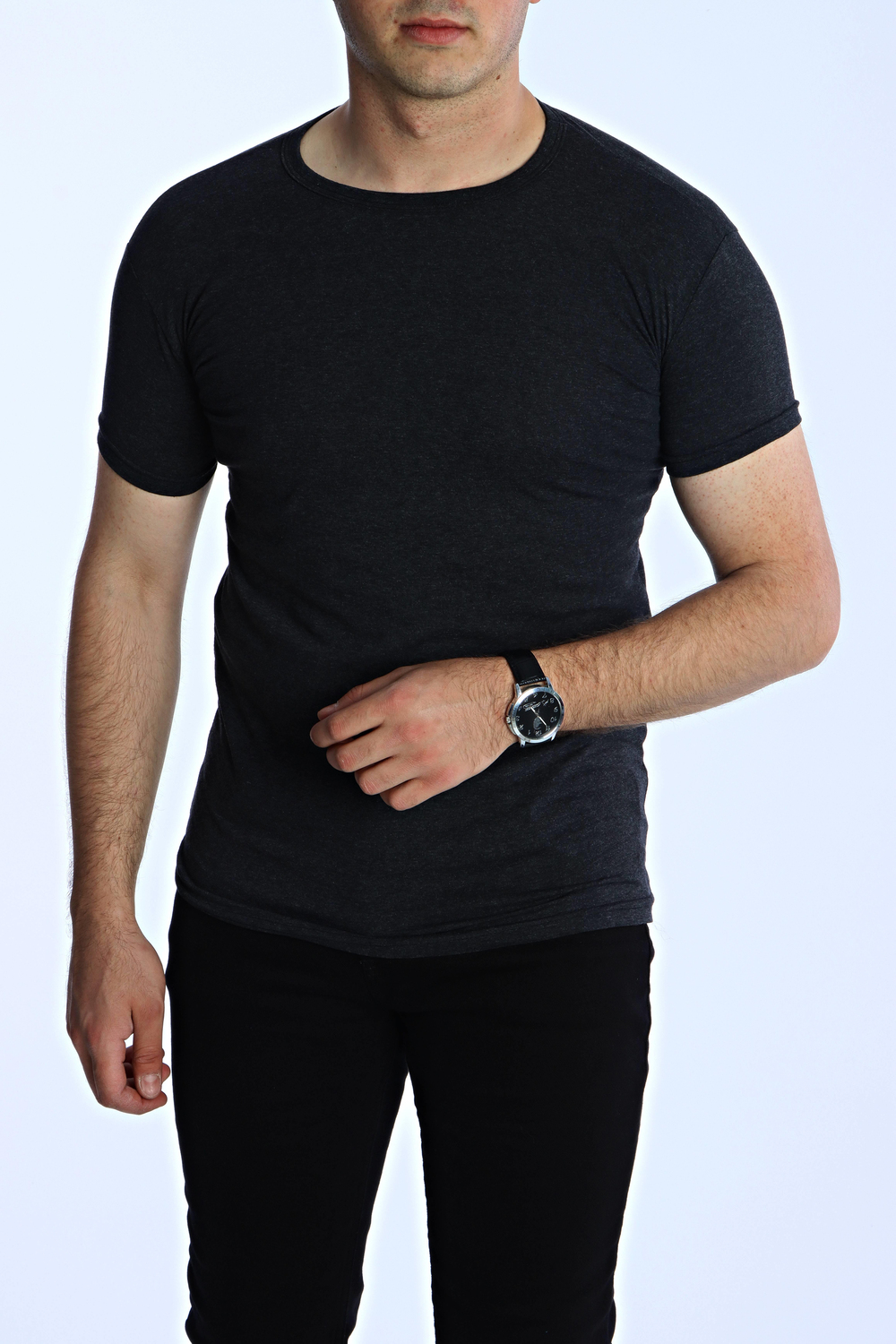 Eg38 Eko Slimfit Basic Tişört Füme