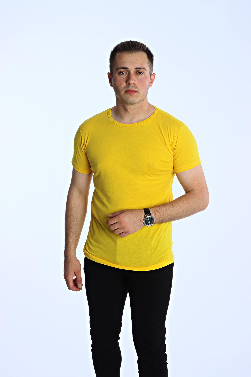 Eg38 Eko Slimfit Basic Tişört Sarı