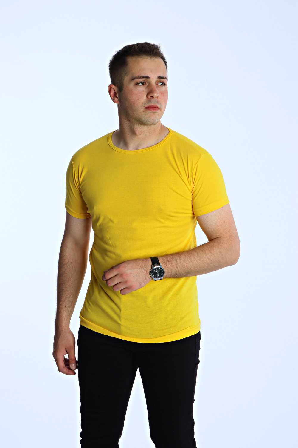 Eg38 Eko Slimfit Basic Tişört Sarı