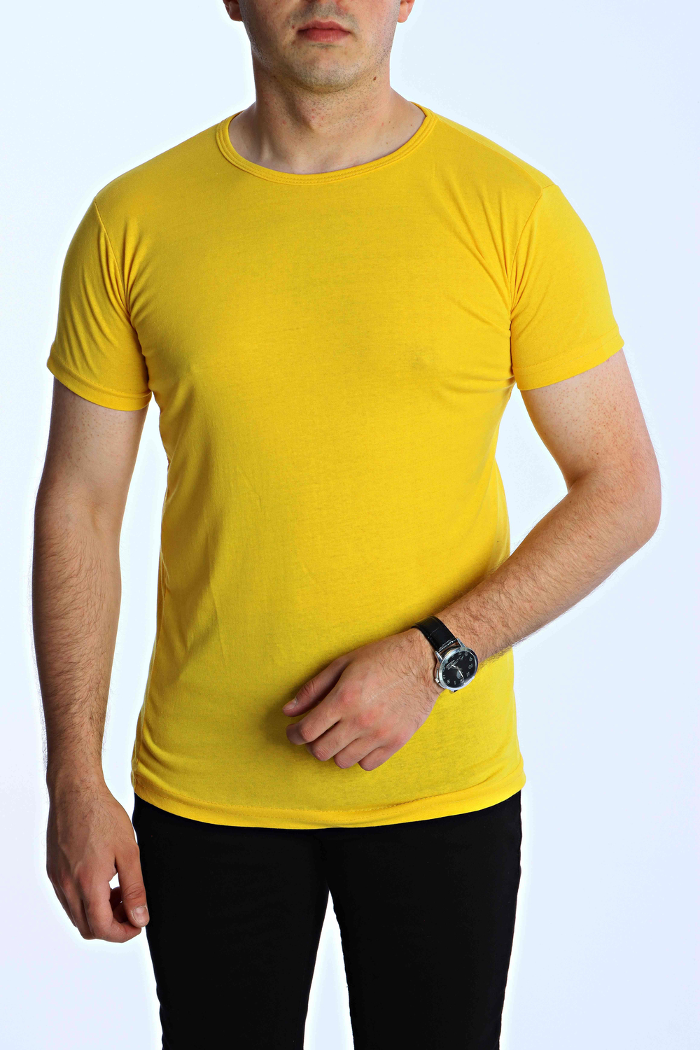 Eg38 Eko Slimfit Basic Tişört Sarı