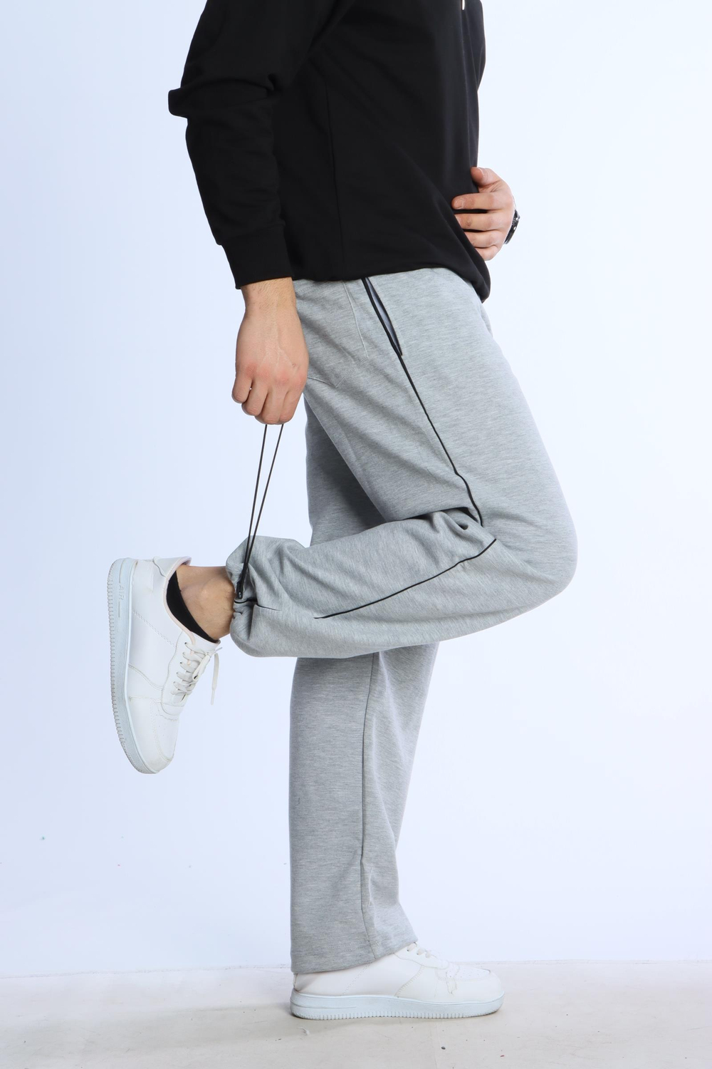 Eg38 Nakışlı Baggy Alt Gri