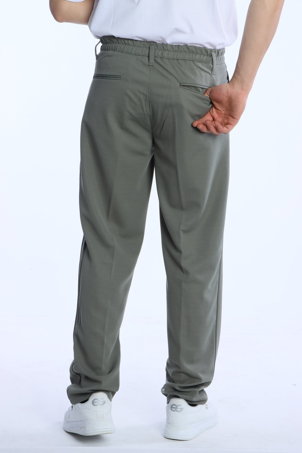 Eg38 Pileli Baggy Kumaş Pantolon Haki