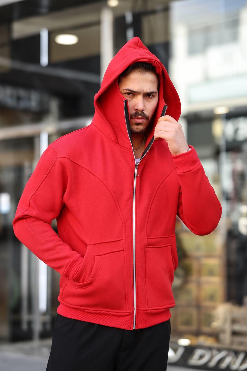 Ninja 3 İplik Fermuarlı Ceket Kırmızı
