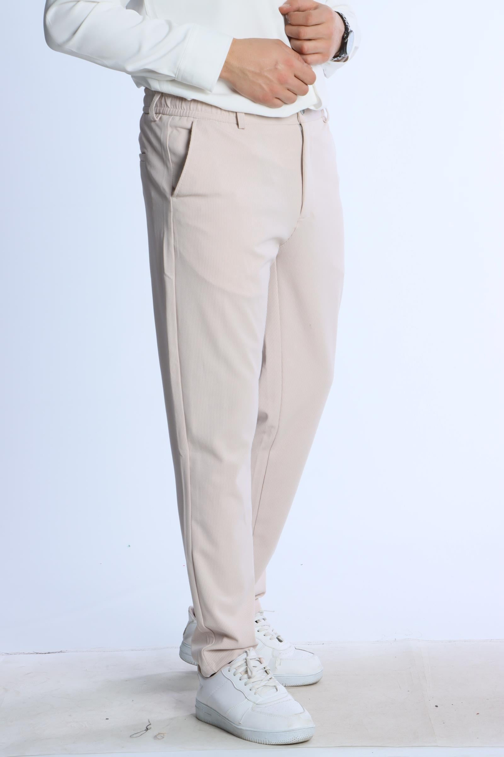 Rbr 01 Fitilli Jogger Pantolon Krem