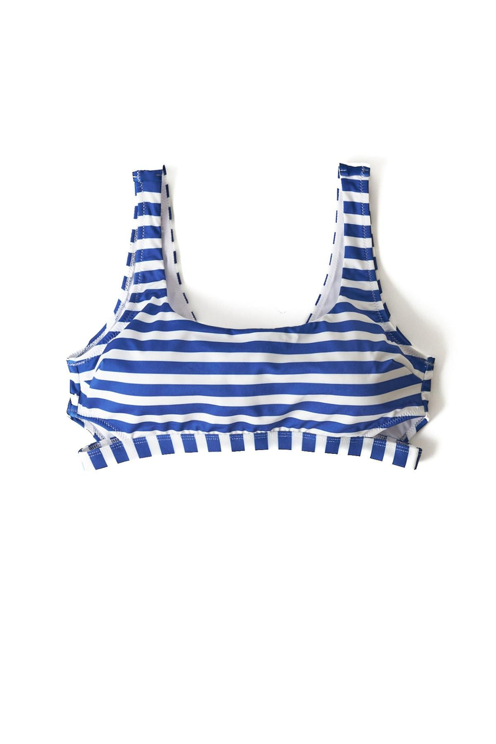 Kadın Mavi Beyaz Çizgili Bikini Üst