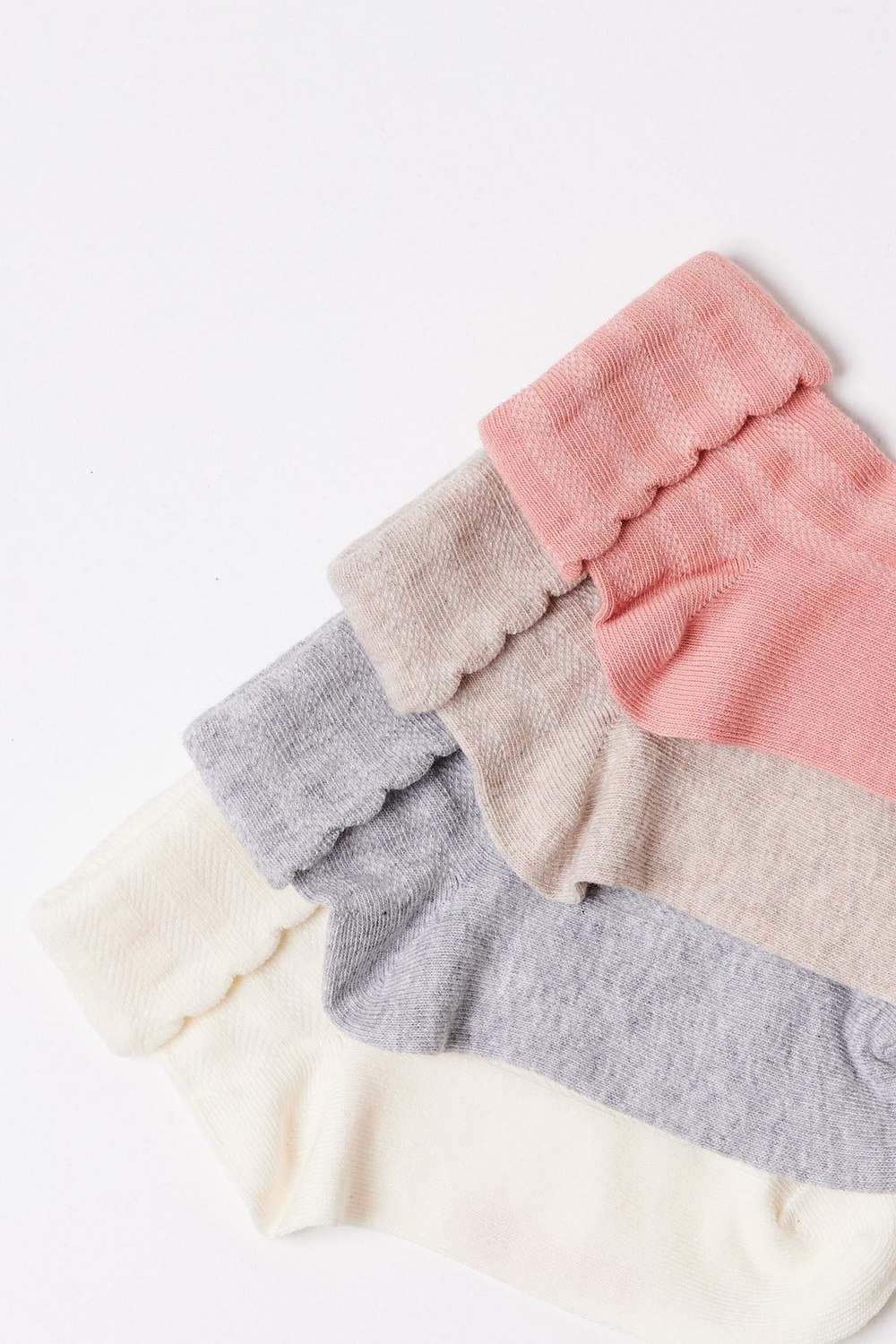 Girls 4-Piece Sock Socks With Ankle Detail