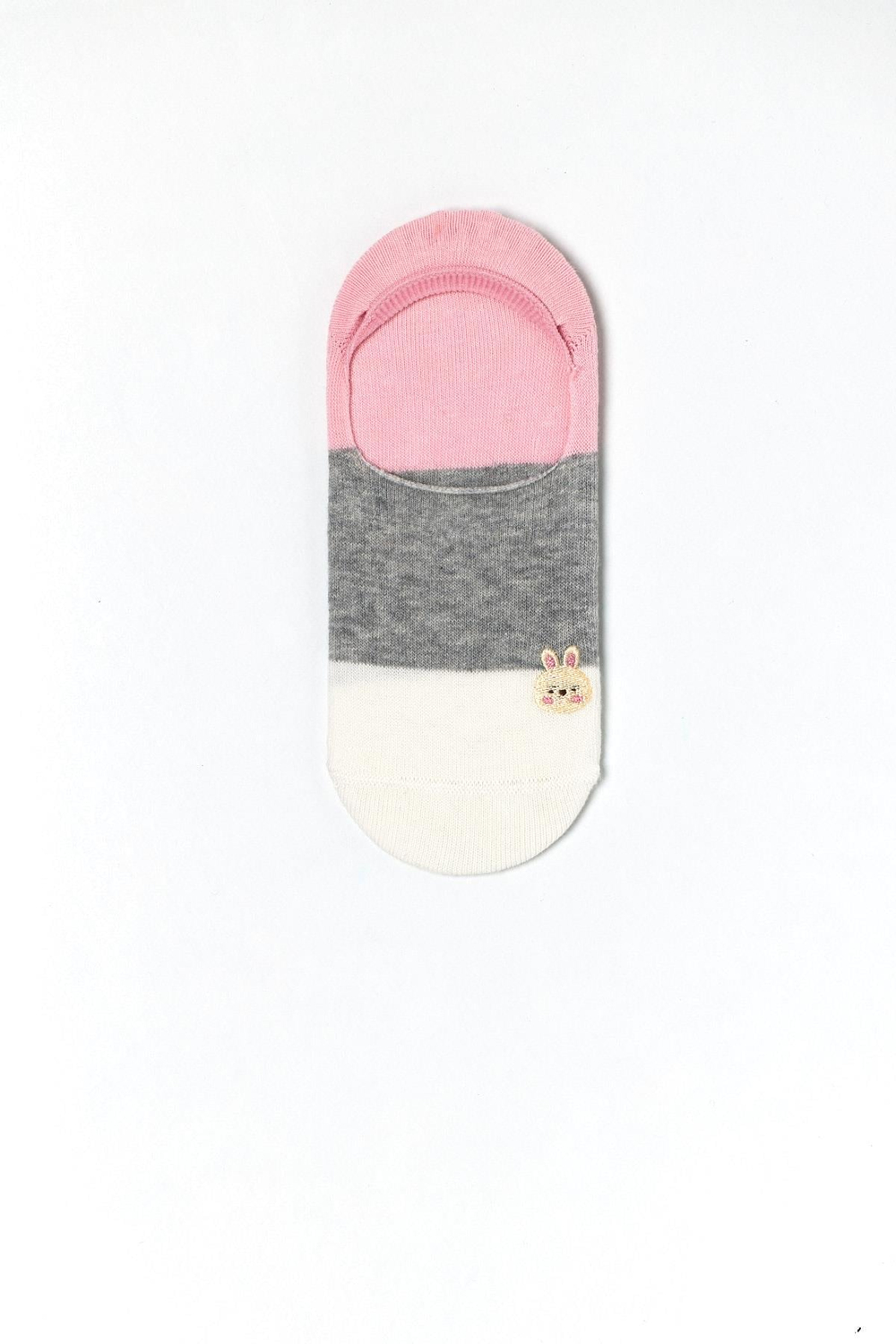 Womens Rabbit Print 3-Pair Invisible Ballet Socks Multi-Colored