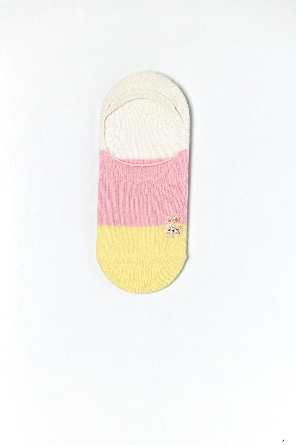 Womens Rabbit Print 3-Pair Invisible Ballet Socks Multi-Colored