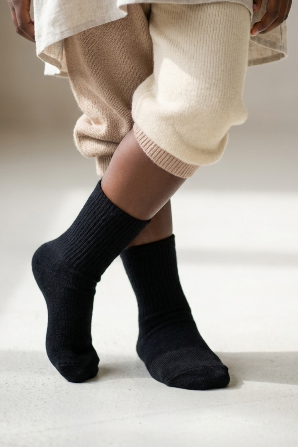 Basic Black Kids Socks