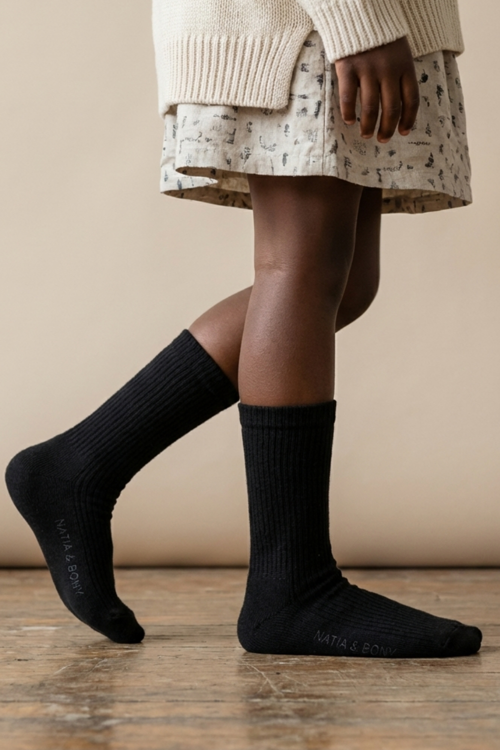 Basic Black Kids Socks