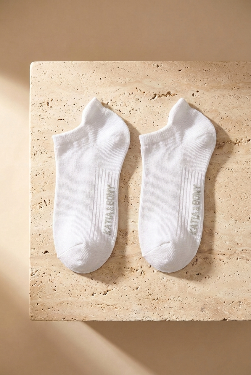Unisex Sneaker Step Çorap Beyaz