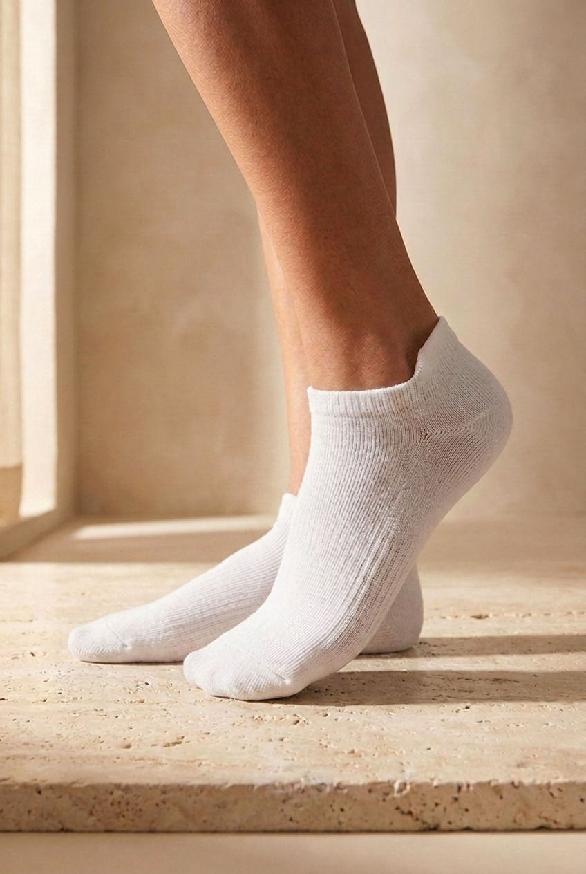 Unisex Sneaker Step Çorap Beyaz