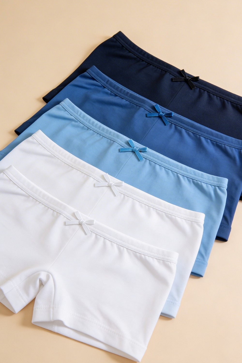 5li Paket Basic Kız Çocuk Boxer Çok Renkli