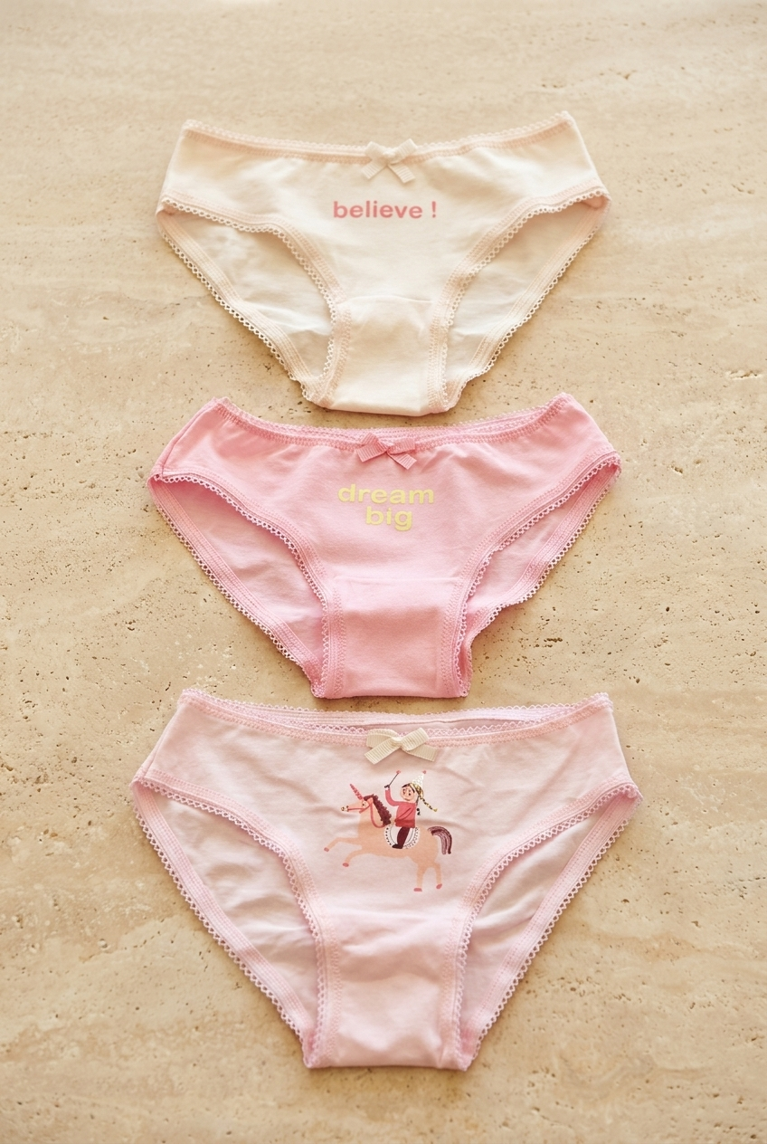 3Pck Unıcorn Gırl Boxed Slıp Pink