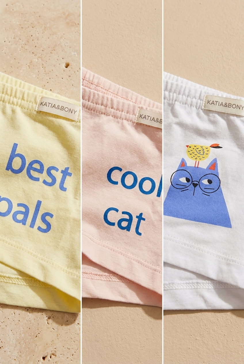 3Pck Gırl Boxer Wıth Cat Boxer Pink