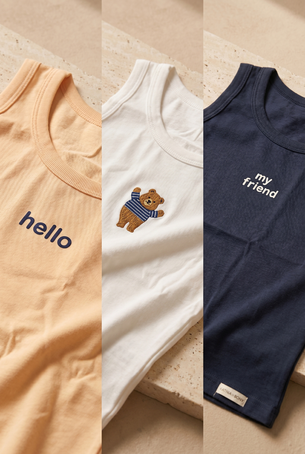 3lü Paket Çocuk Teddy Baskılı Kutulu Atlet