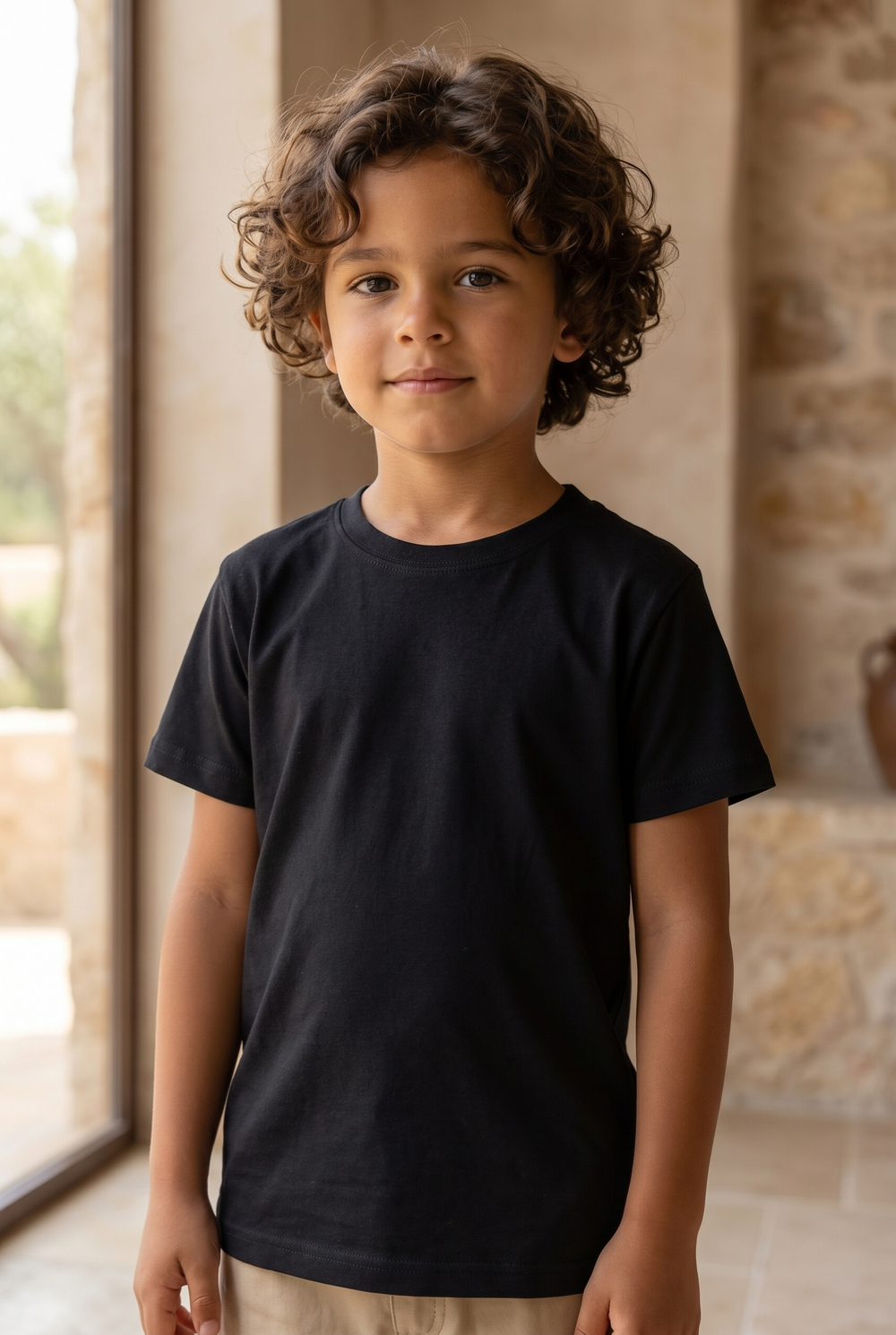 12610E2003 MODAL ÇOCUK T-SHIRT SİYAH
