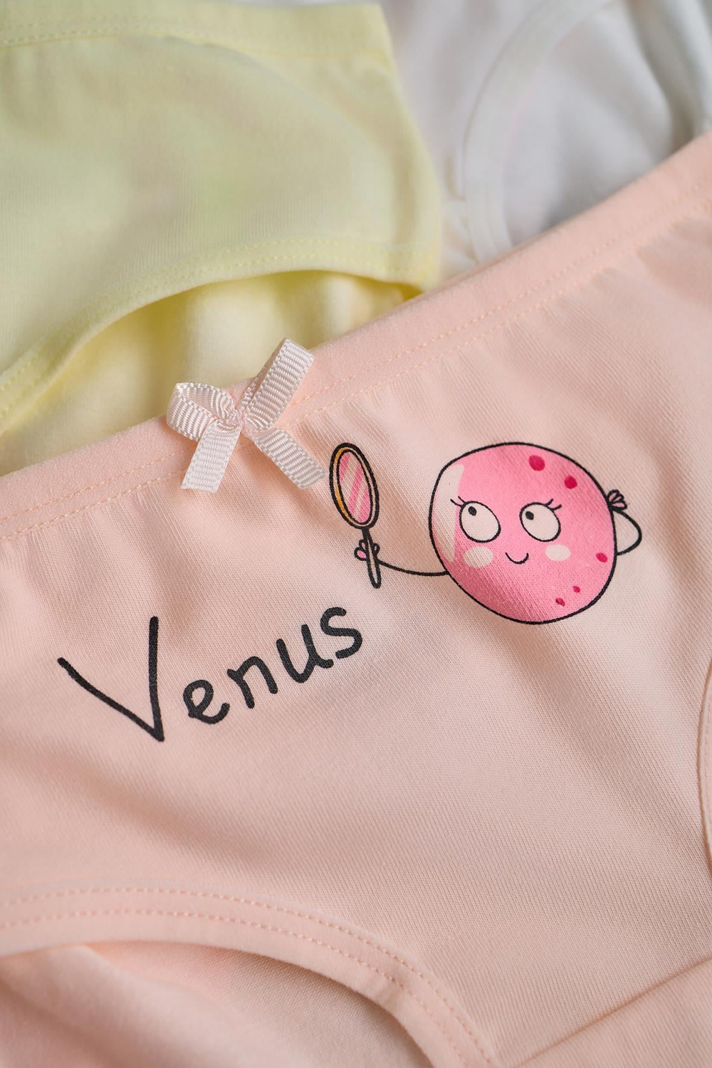 Kız Çocuk 5 li Paket Renkli Slip Külot Sevimli Gezegenler Çok Renkli