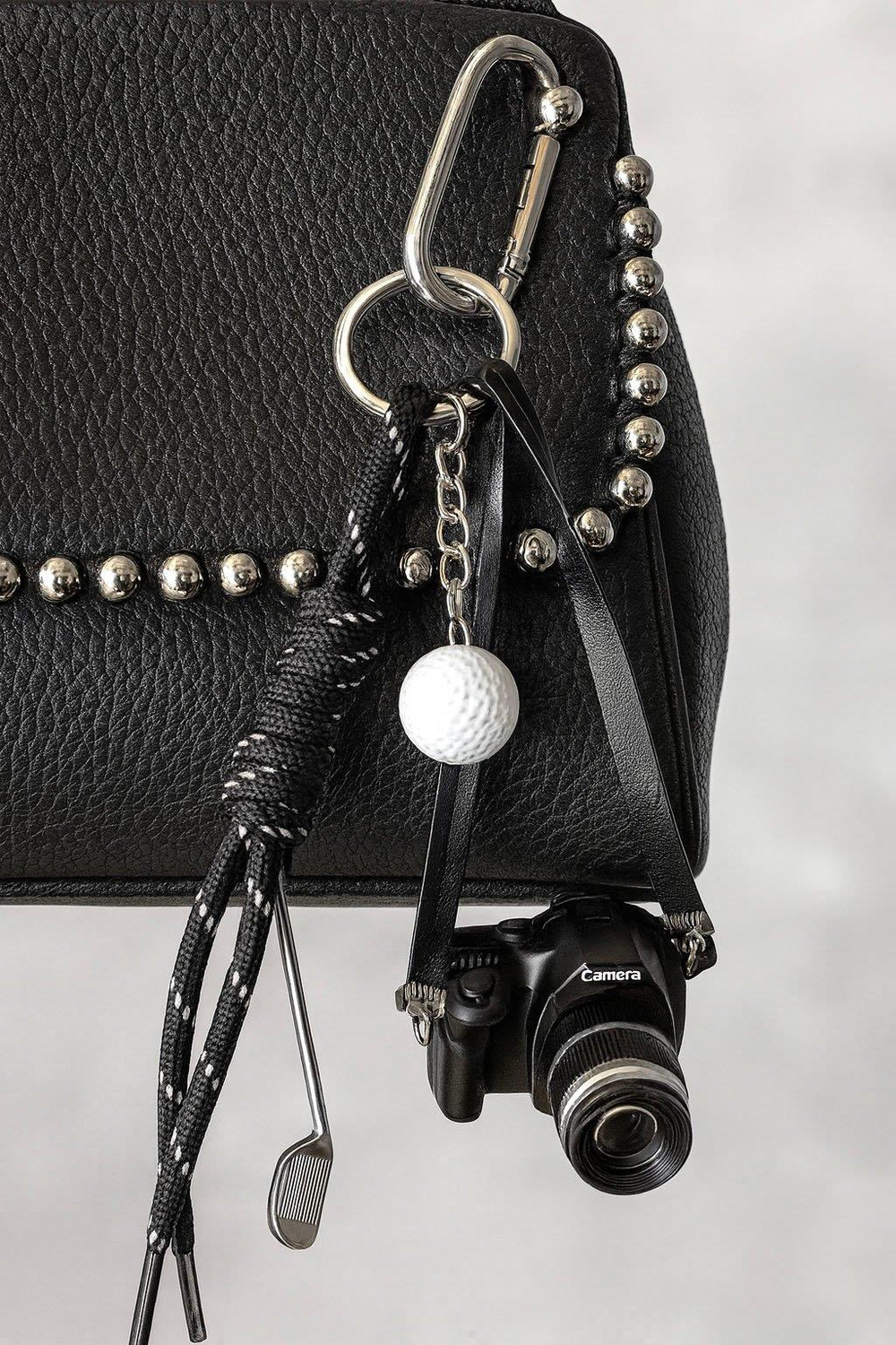Camera And Golf Charm Keychain