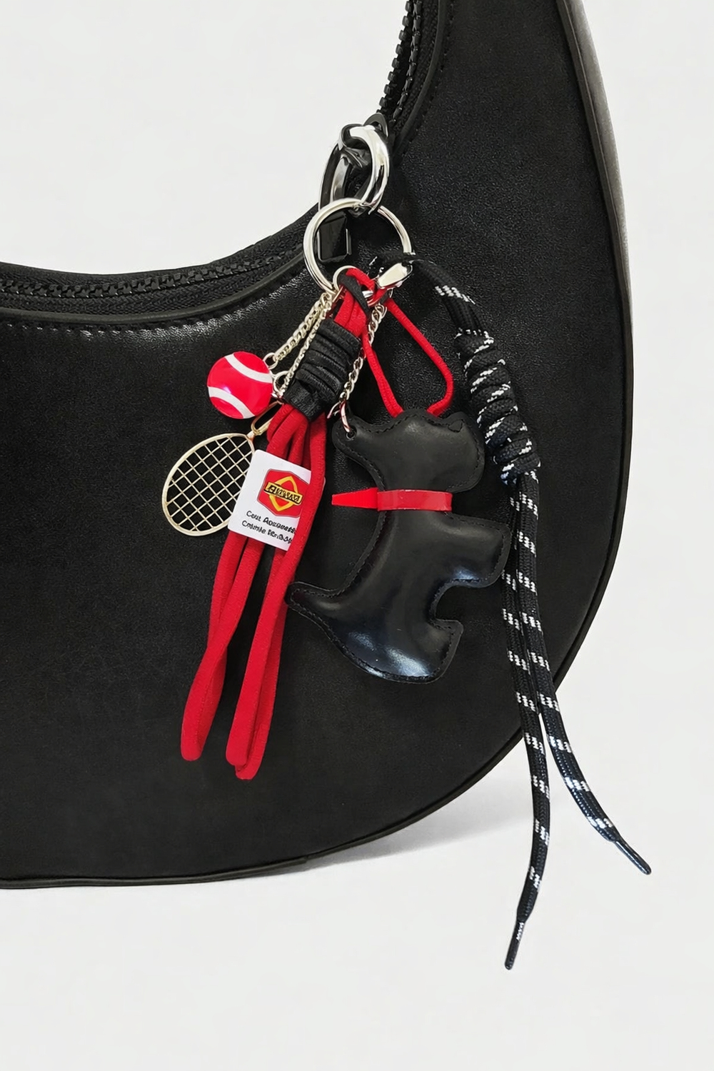 Tennis And Dog Charm Keychain
