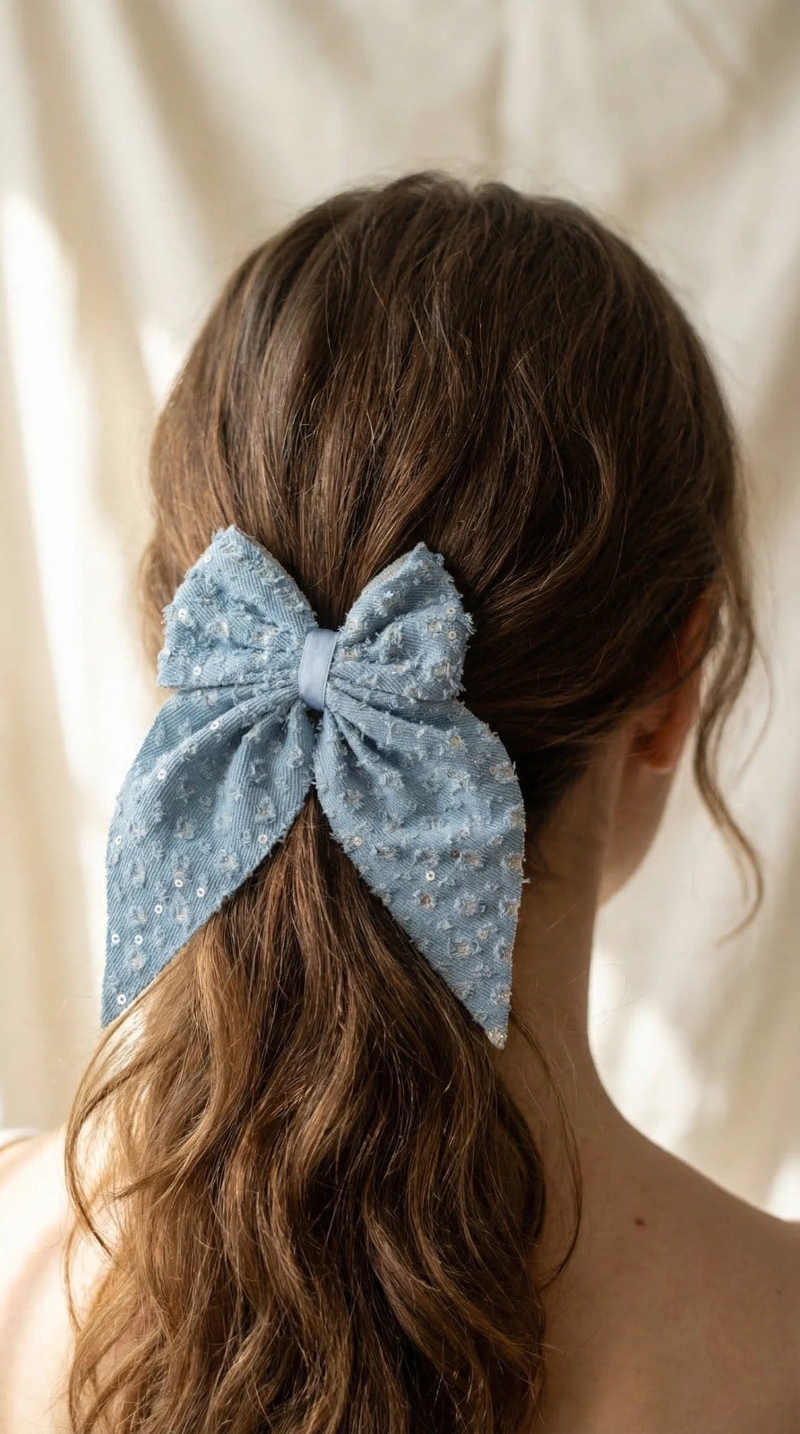 Sequin Bow Vending Buckle Blue