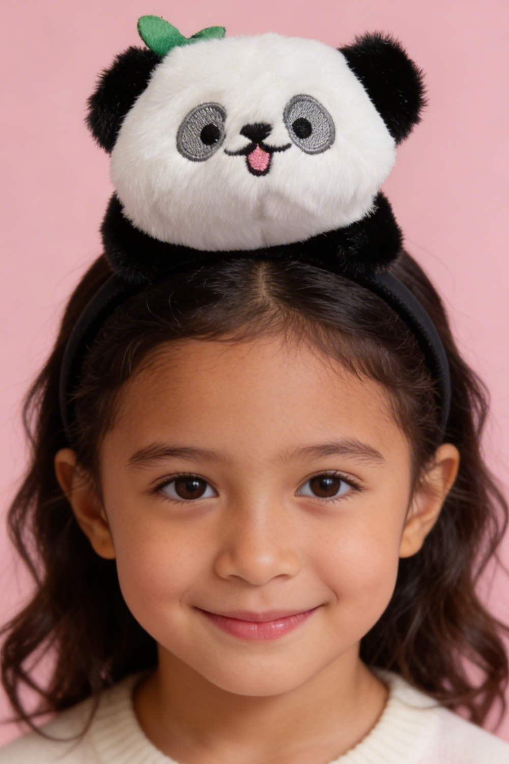 Sevimli Panda Kulaklı Siyah Çocuk Taç