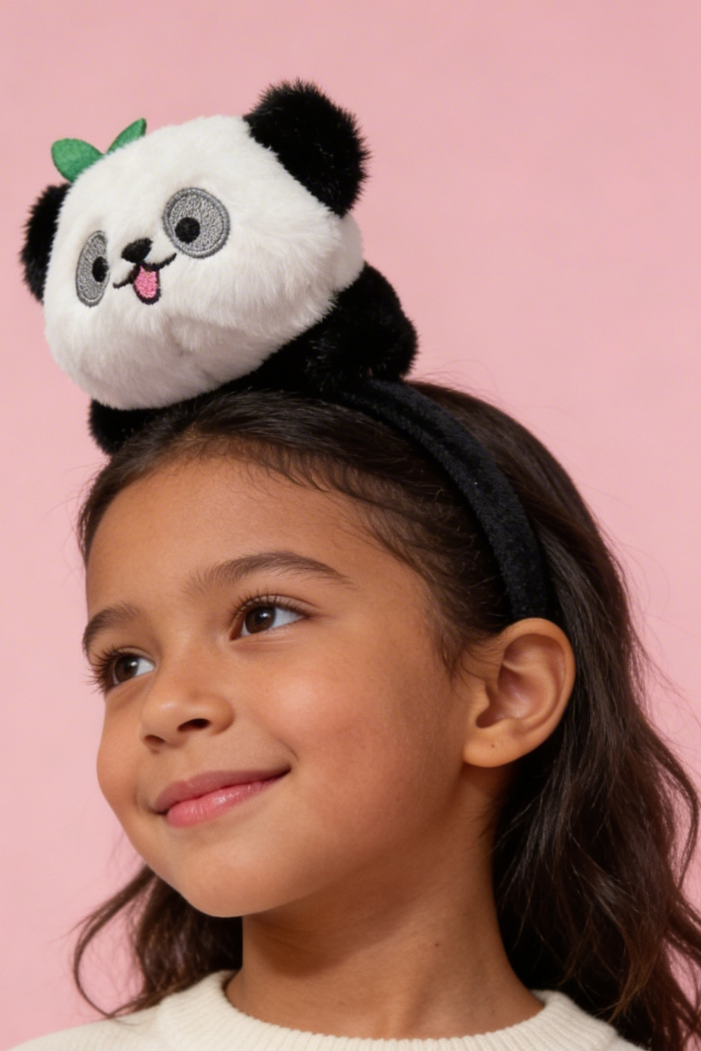 Sevimli Panda Kulaklı Siyah Çocuk Taç