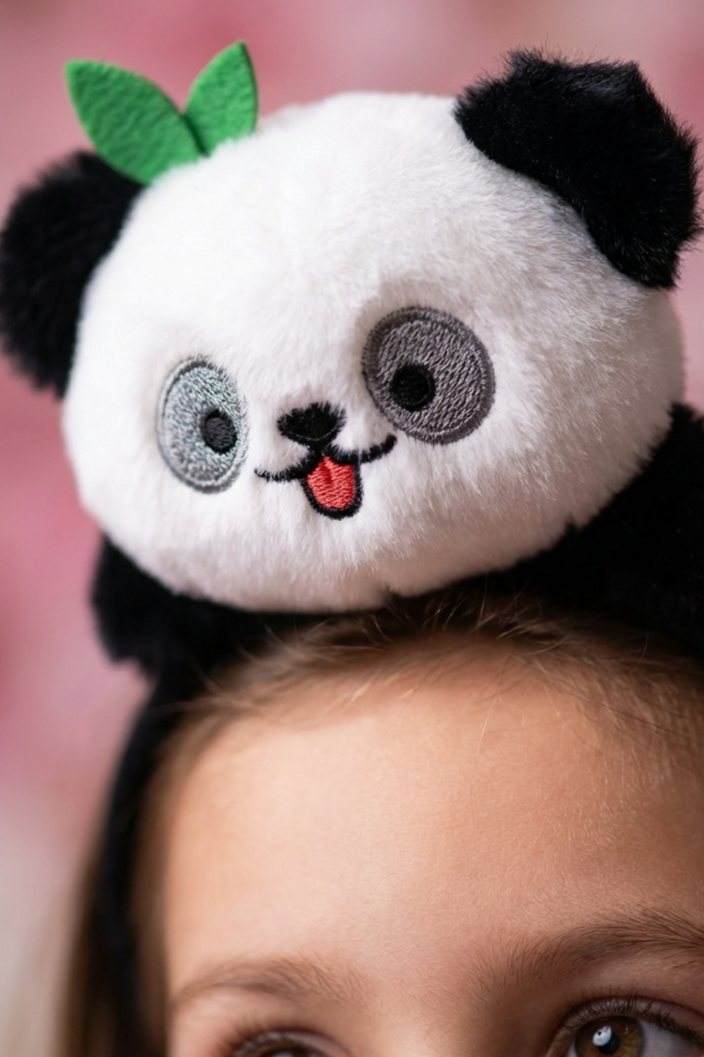Sevimli Panda Kulaklı Siyah Çocuk Taç