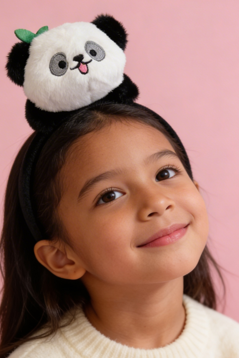 Sevimli Panda Kulaklı Siyah Çocuk Taç