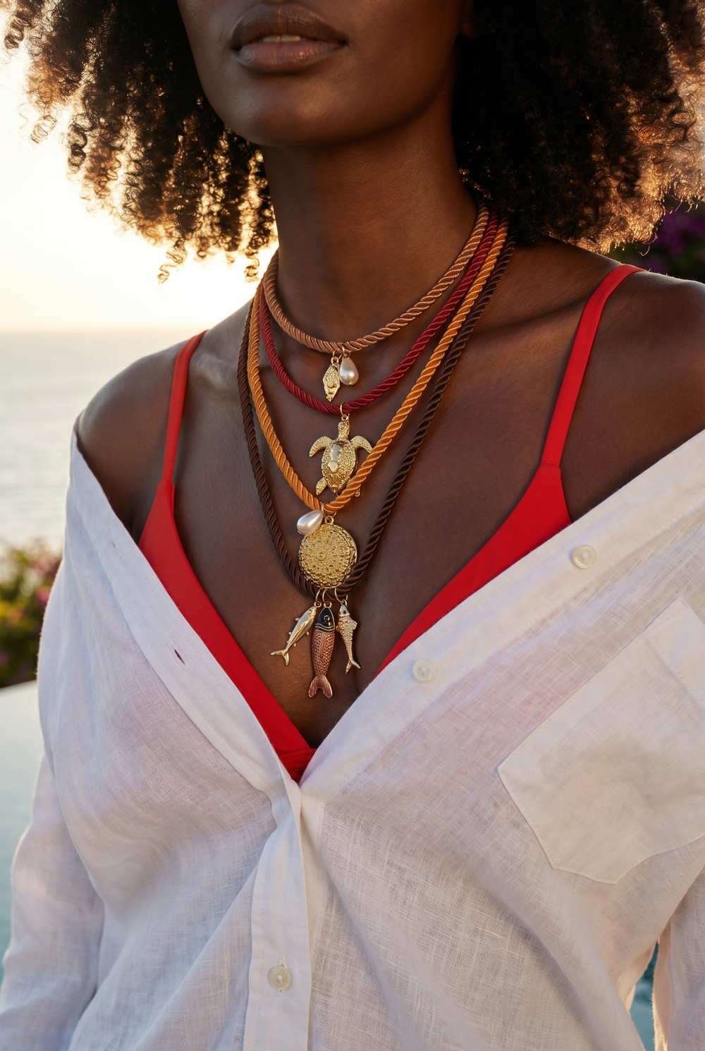 Womens Charm Necklace Set Of 4