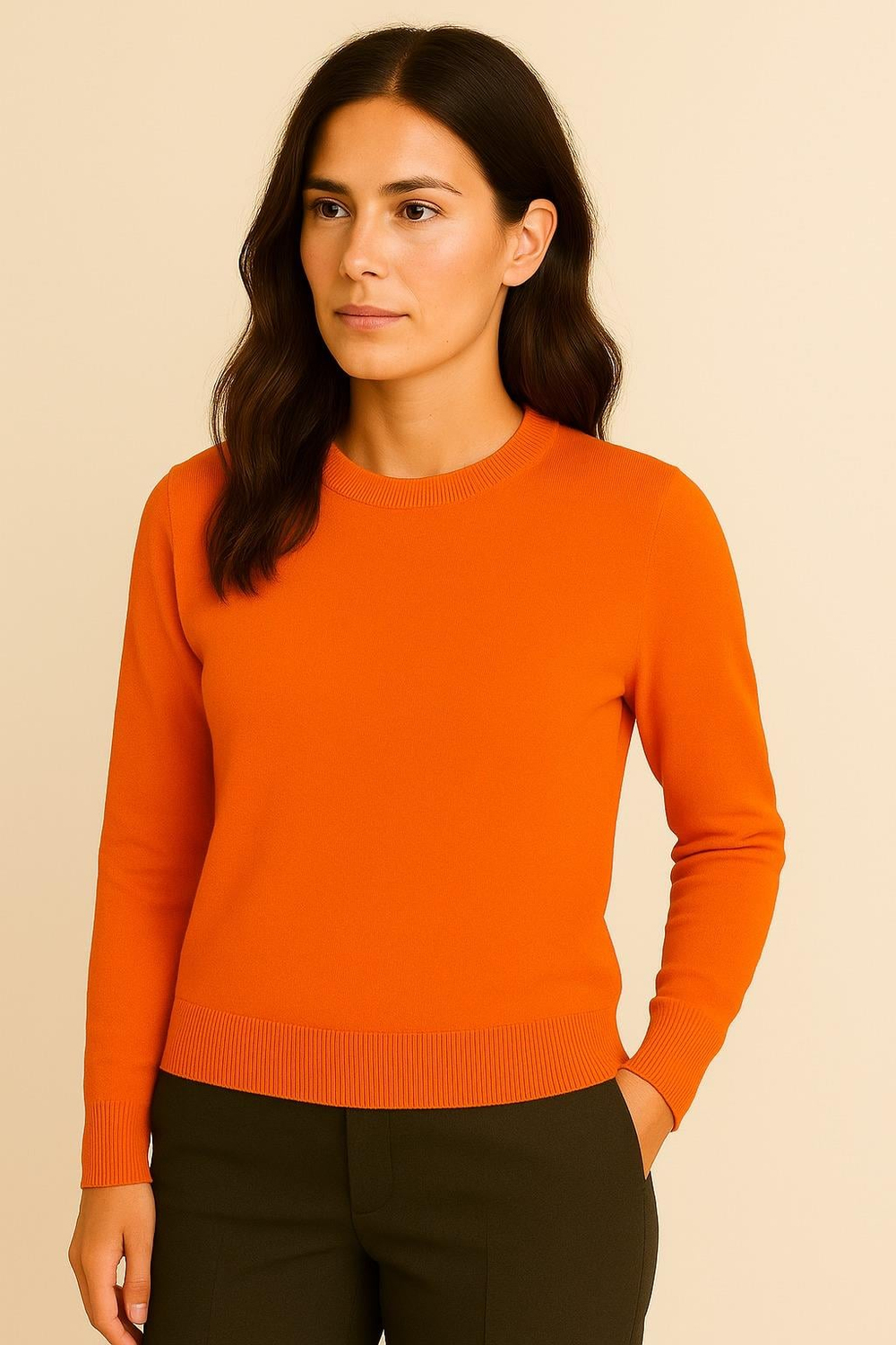 22510W3002 BASIC TRIKO KADIN KAZAK