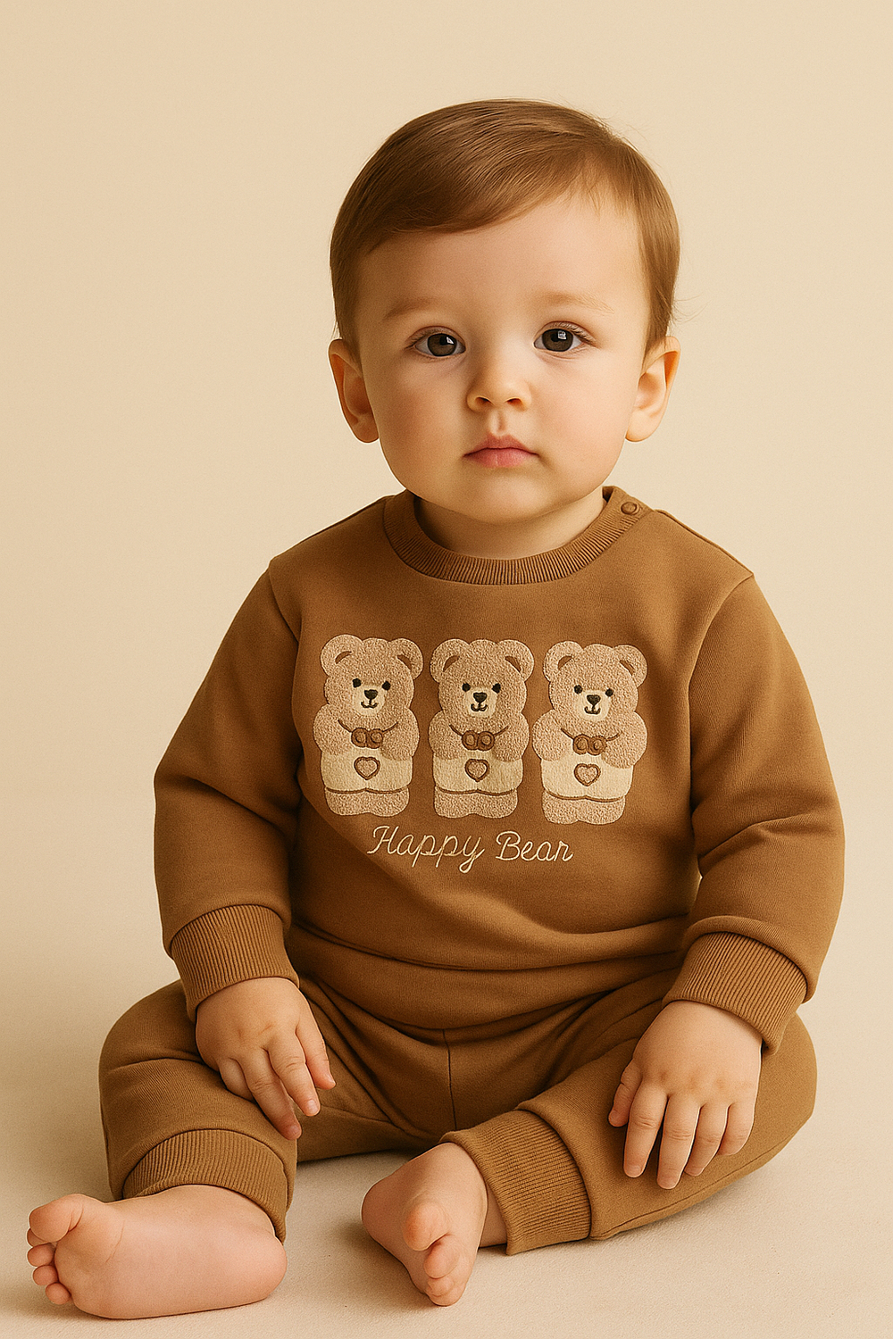 22512S1001 BEBEK PİJAMA TAKIM SEPET Kahverengi